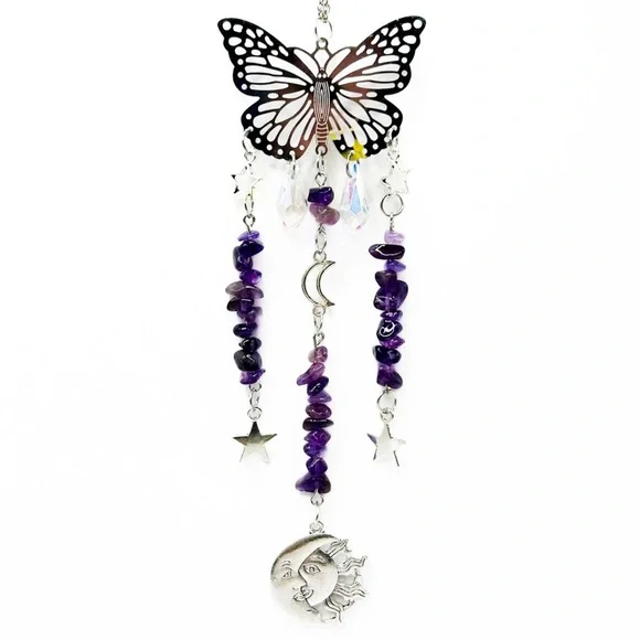 Amethyst Butterfly Mini Suncatcher - Picture 1 of 2